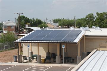 Solar panels at LEED building.